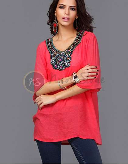 Bluza Rosie cu Broderie LC25559R